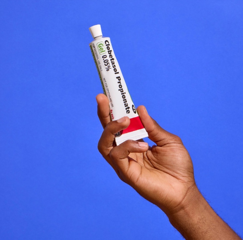 TelyRx product photography - blue background